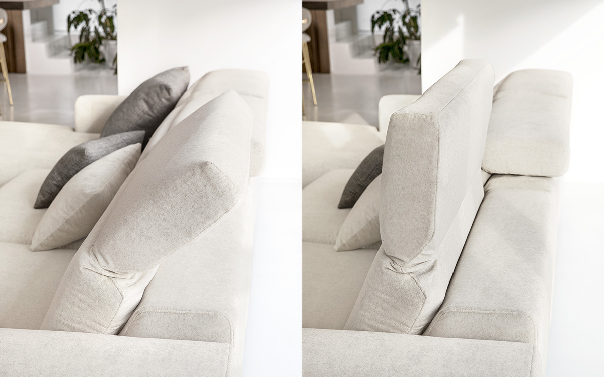 Calligaris norma Transitional Adjustable Sofa Adjustable Headrest and