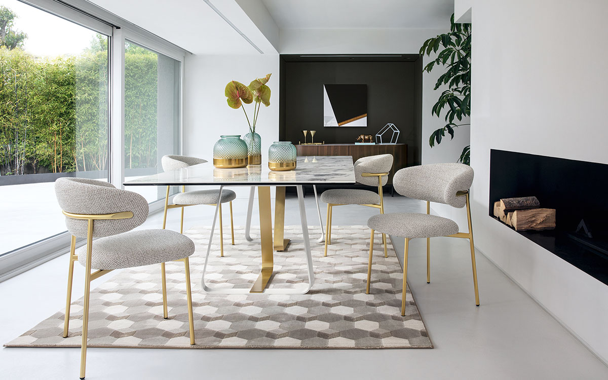 Calligaris sunshine Modern Trestle Table Large • Seats 10 Beveled Edge