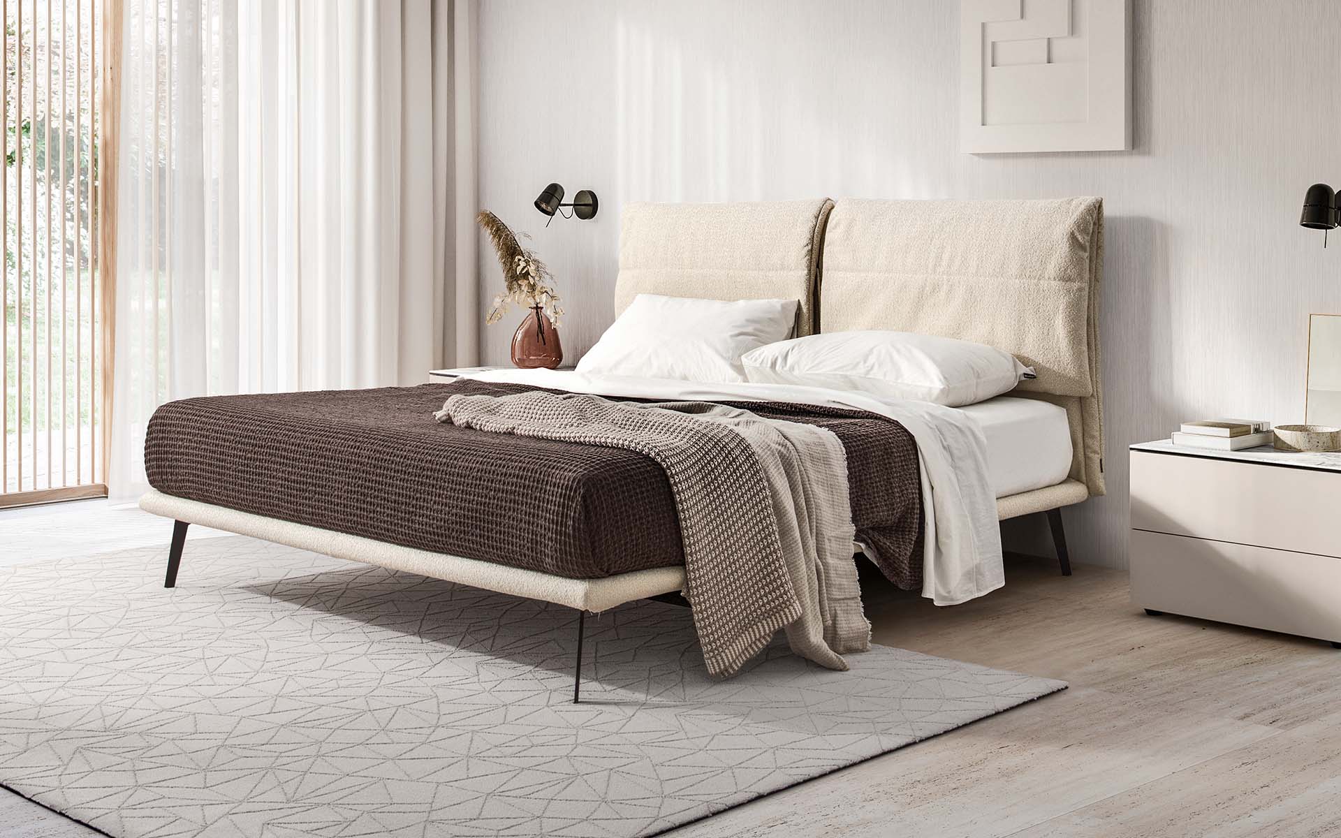 Calligaris landa Fully-Upholstered Platform Bed Fabric CS6098 ...