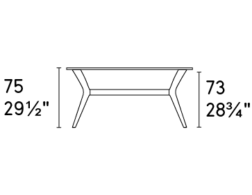 Tokyo Table with rectangular glass top and wooden legs Medium • Seats 8 ...