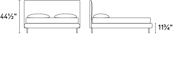 mies Fully-upholstered platform bed CS6089 | Calligaris