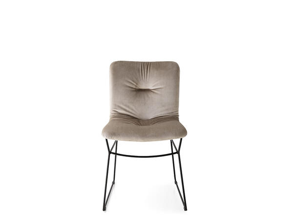 Annie Chair with plush seat and metal sled base CS1847 Calligaris