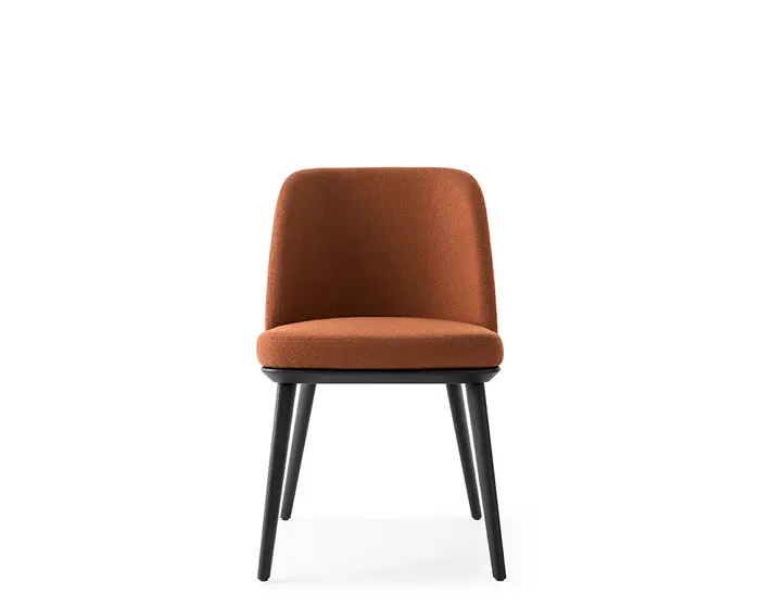 Foyer: Upholstered armchair with wooden base | Calligaris New York