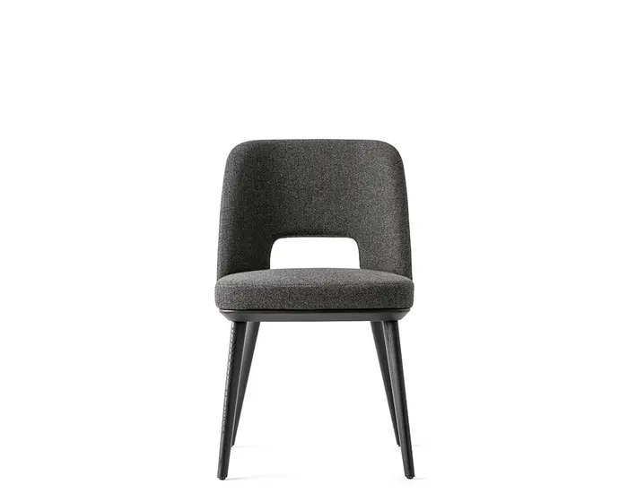 Foyer: Upholstered chair with wooden base | Calligaris New York