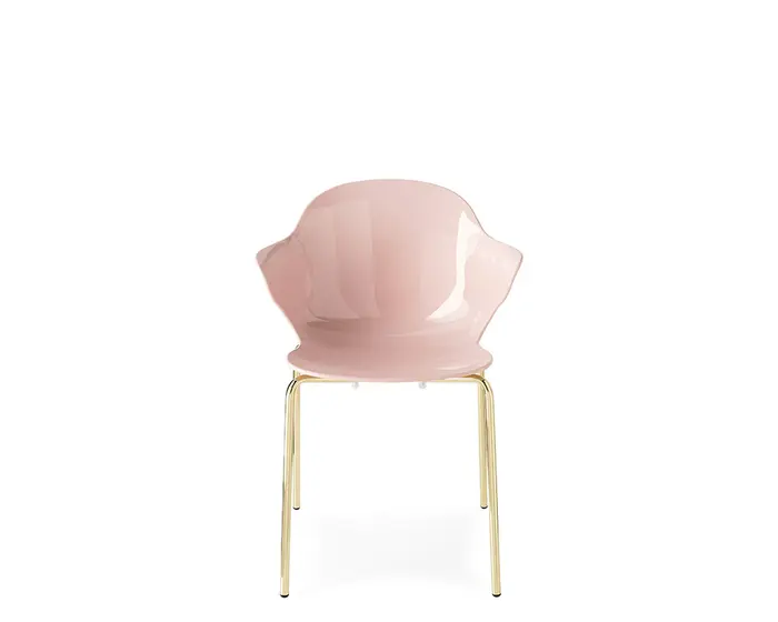Saint Tropez: Stackable chair with plastic shell and metal base