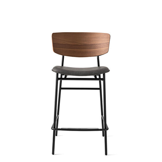 Fifties: Backless stool with padded seat and metal base