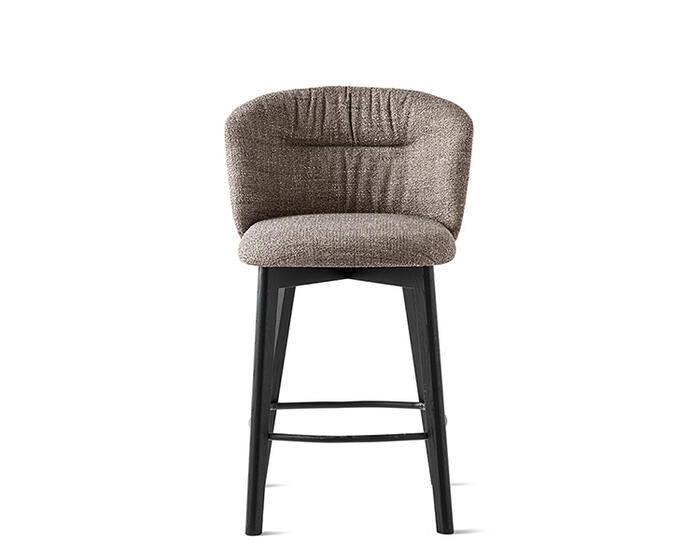 Sweel: Plush upholstered stool with wooden frame | Calligaris New York