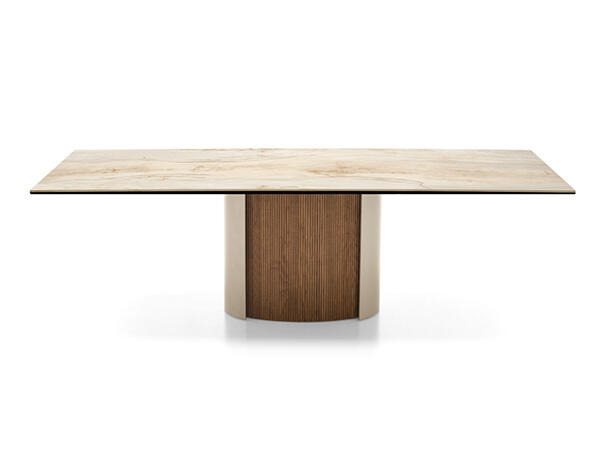 Yoroi: Pedestal base table with rectangular top | Calligaris Yoroi: Pedestal base table with rectangular top | Calligaris