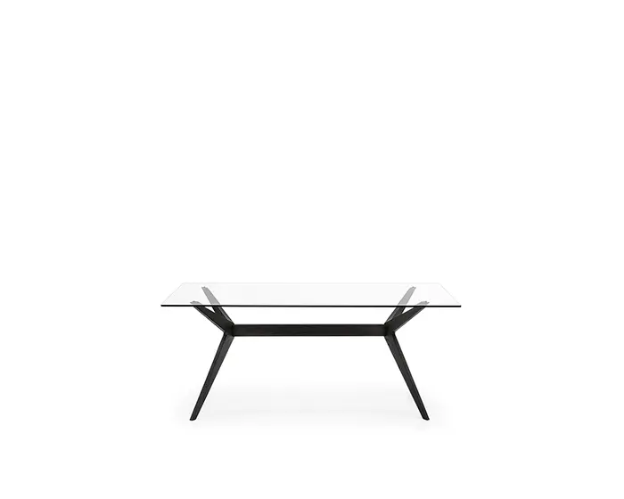 Kent: Table with rectangular top and central wooden base