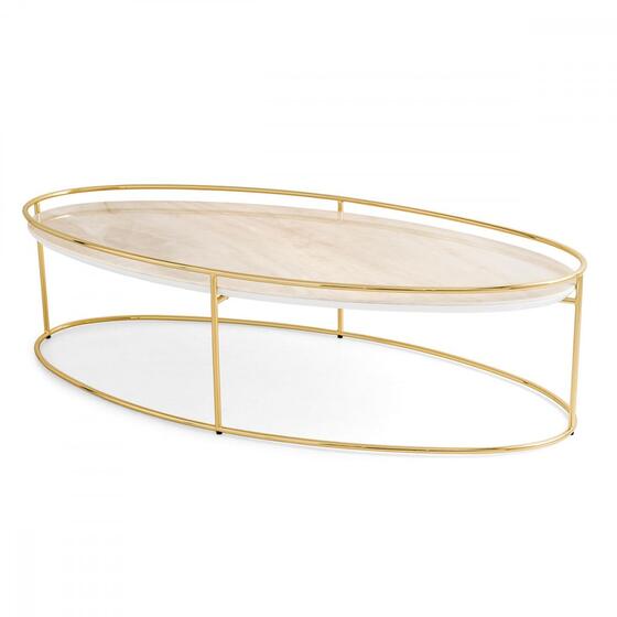 Atollo: Elliptical coffee table with metal frame | Calligaris New York