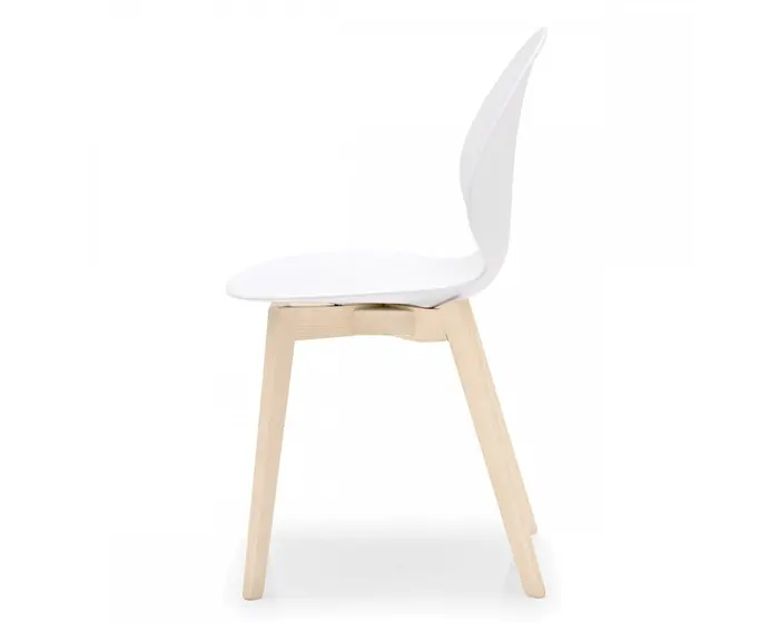 椅子 Set of 2 Calligaris basil Matte white Basil: Chair with wooden base | Calligaris New York