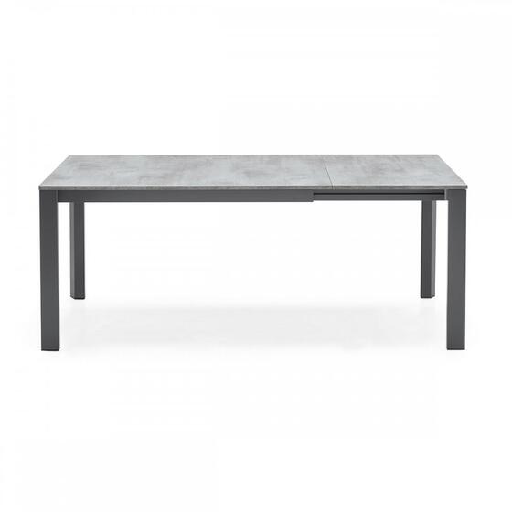 Duca: Table with extendable rectangular top and metal legs