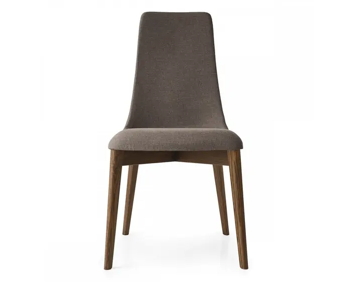 Etoile: Upholstered chair with high back and wooden legs