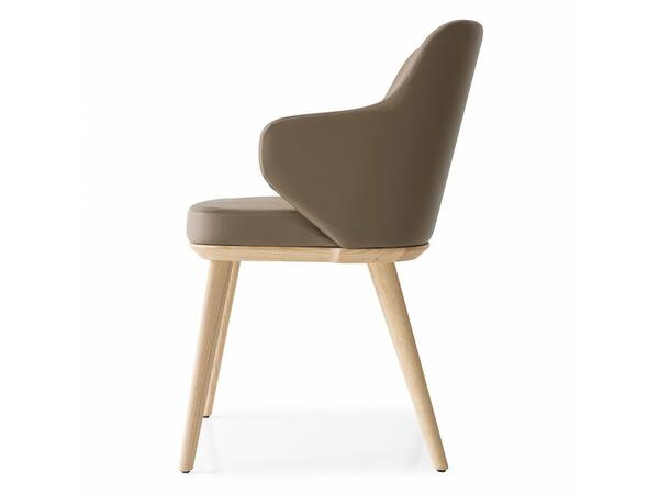 Foyer Upholstered armchair with wooden base CS1889 Calligaris