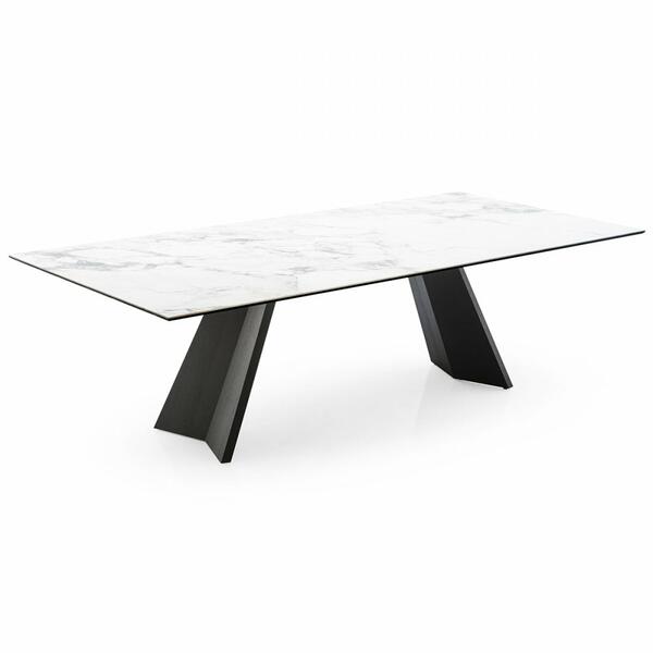 Icaro Table with rectangular top and wooden base Large • Seats 10 ...