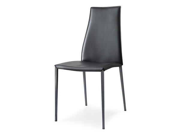 Aida Upholstered chair in regenerated leather with metal frame 