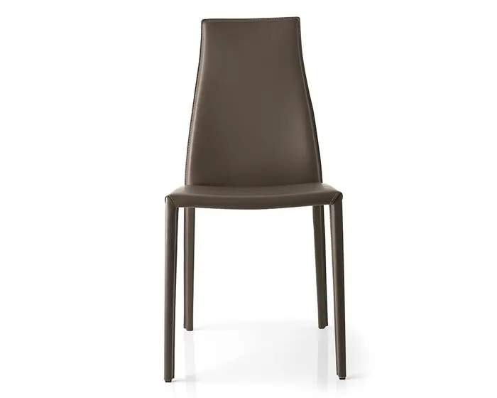 Aida: Padded upholstered chair in full leather | Calligaris New York