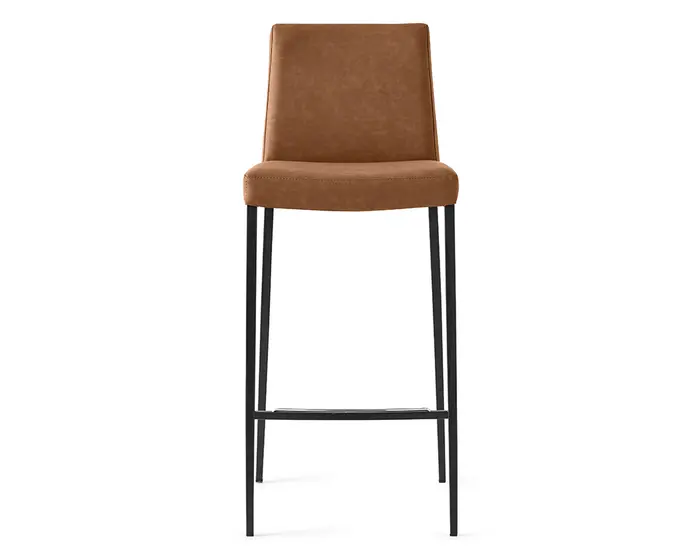 Aida: Padded upholstered stool with metal frame | Calligaris New York