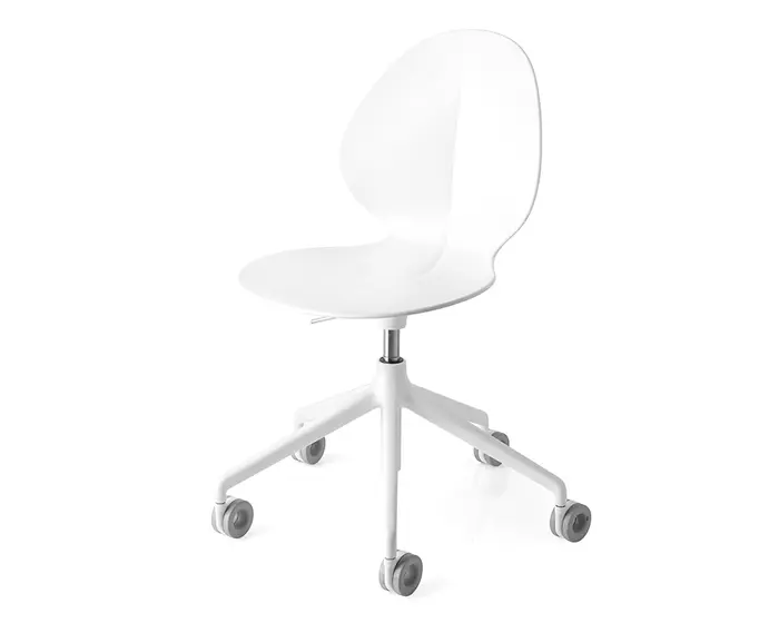 Basil: Height-adjustable swivel plastic chair with aluminum base