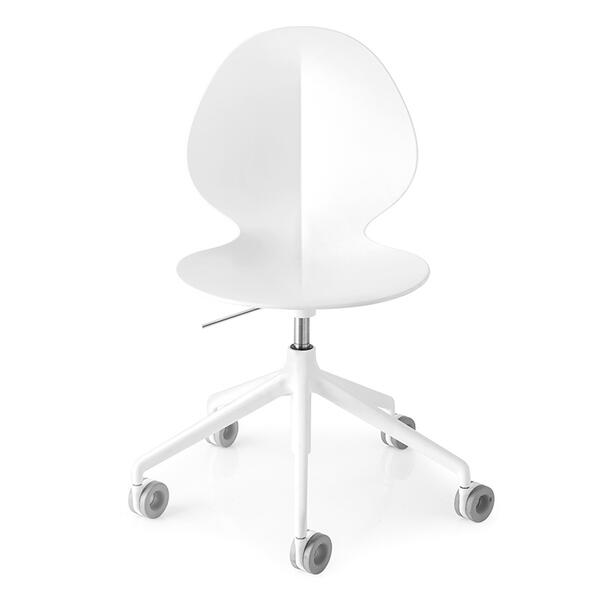 Basil Height-adjustable swivel plastic chair with aluminum base on 