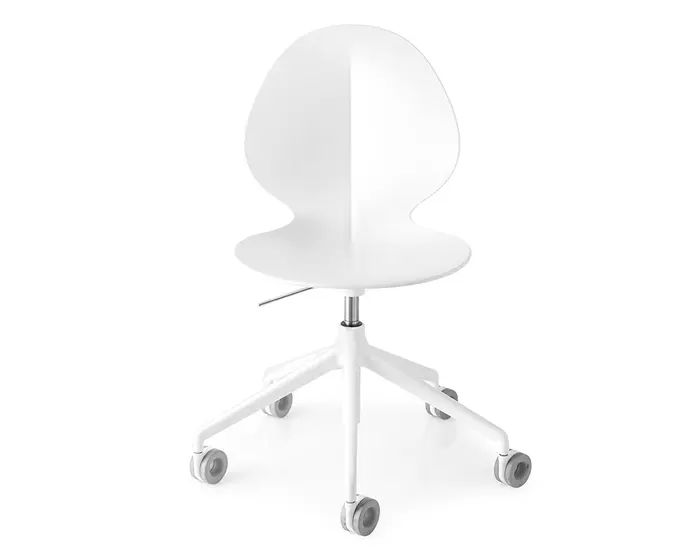Basil: Height-adjustable swivel plastic chair with aluminum base