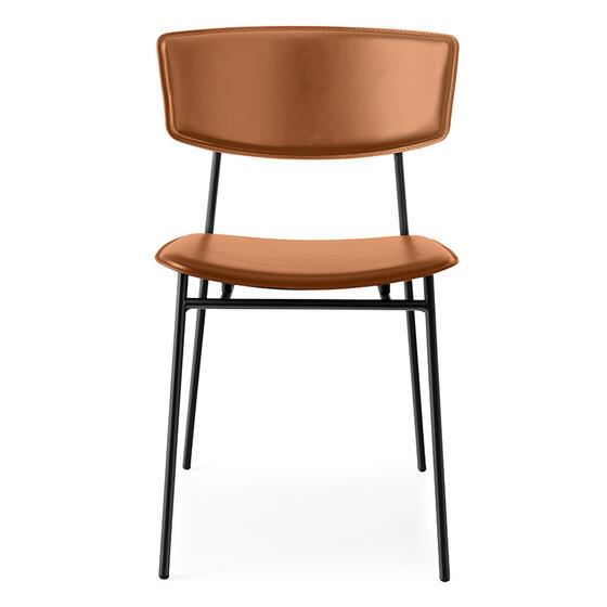 Fifties: Metal chair with upholstered seat and back Fifties: Metal chair with upholstered seat and back