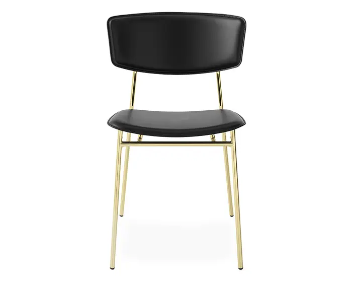 Fifties: Metal chair with upholstered seat and back | Calligaris