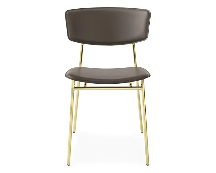 Fifties: Metal chair with upholstered seat and back | Calligaris