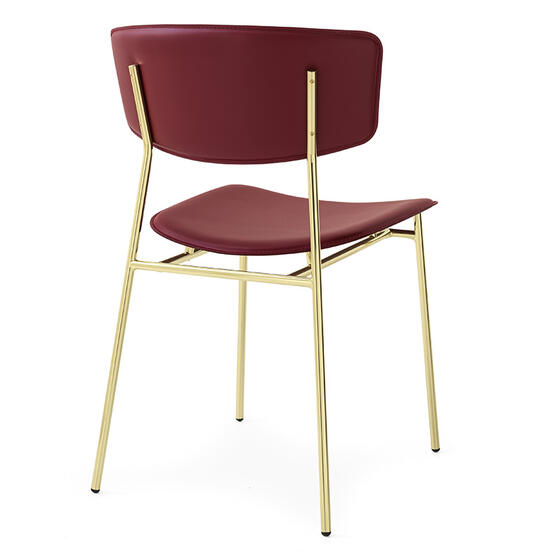Fifties: Metal chair with upholstered seat and back