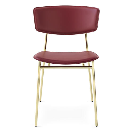 Fifties: Metal chair with upholstered seat and back Fifties: Metal chair with upholstered seat and back