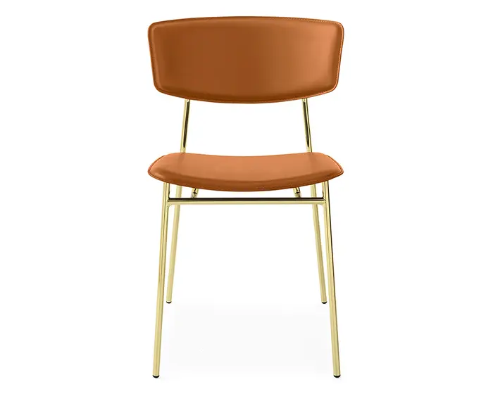 Fifties: Metal chair with upholstered seat and back | Calligaris