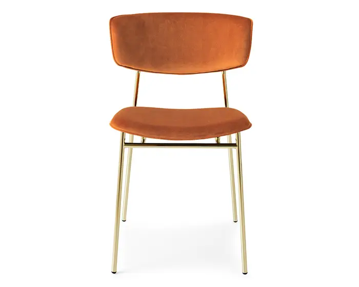 Fifties: Metal chair with upholstered seat and back | Calligaris