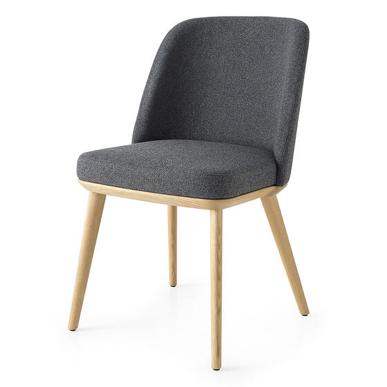 Foyer: Upholstered chair with wooden base | Calligaris New York