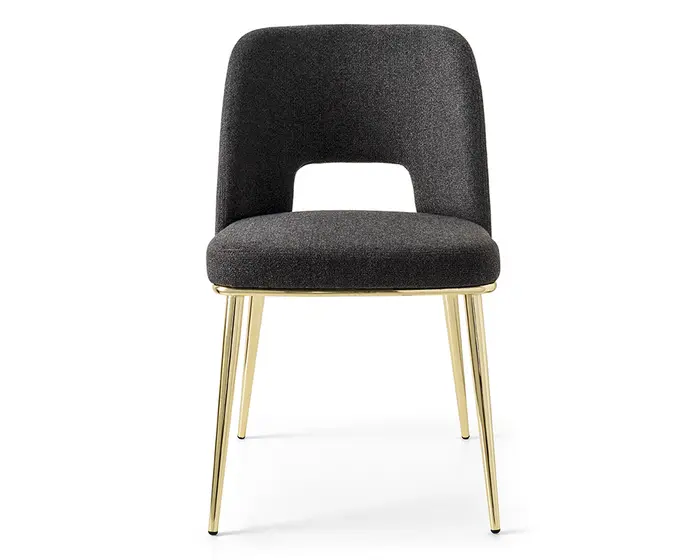 Foyer: Upholstered open-back chair with metal base | Calligaris