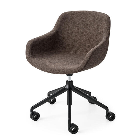 Imogen Grey Upholstered Office Chair with Casters