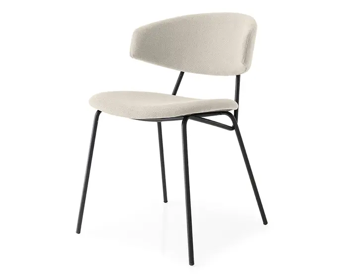 Sophia: Metal frame chair with upholstered seat and back