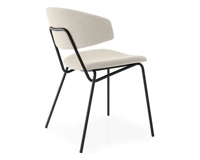 Sophia: Metal frame chair with upholstered seat and back