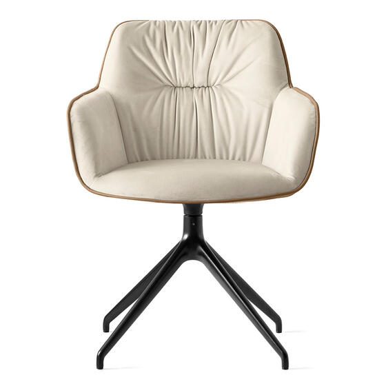Cocoon: Two-tone armchair with plush seat and swivel legs Cocoon: Two-tone armchair with plush seat and swivel legs