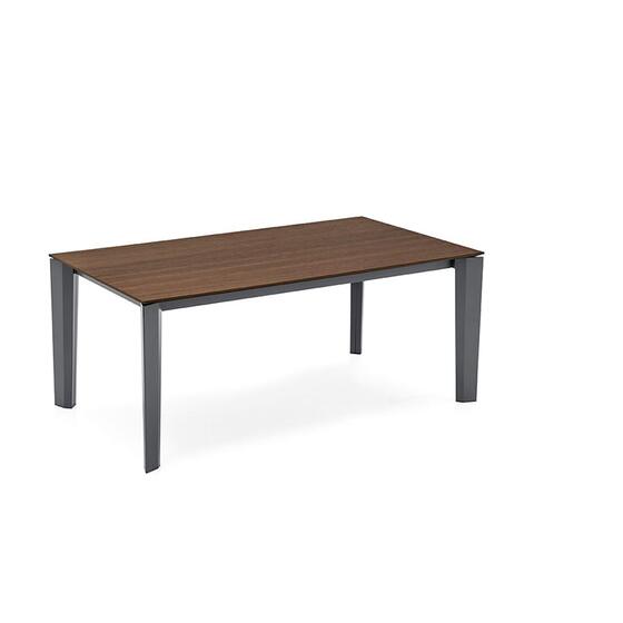 スーパーセール 目玉商品 Delta: legs metal and top rectangular extendable with Table ダイニングテーブル