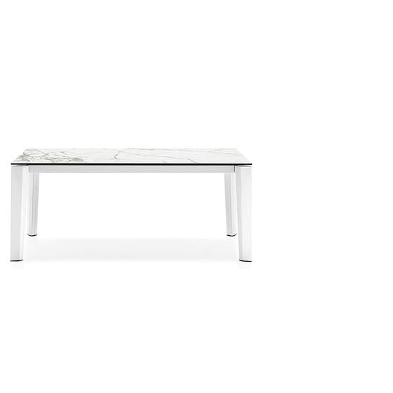 送料無料 ギフト Delta: Table with extendable rectangular top and metal legs ダイニングテーブル