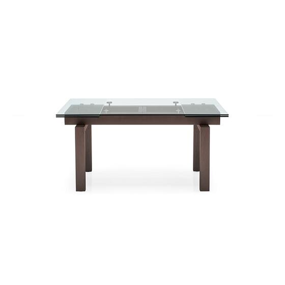 Hyper Glass extendable table with wooden legs Large Seats 6 10