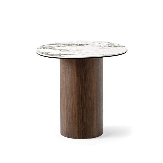 Mushroom: Pedestal end table with wooden base | Calligaris