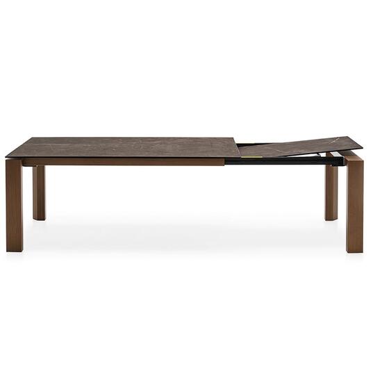 Omnia Table with extendable rectangular top and wooden legs Large