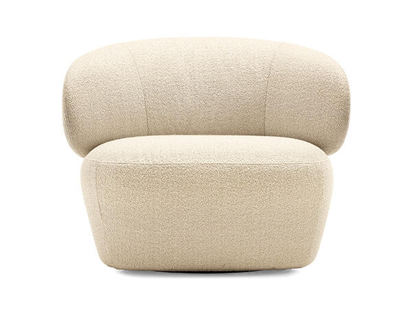 Mara: Plush upholstered armchair with swivel base | Calligaris New