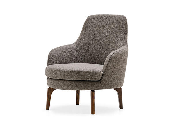 Medea: Fully upholstered armchair with wooden legs | Calligaris