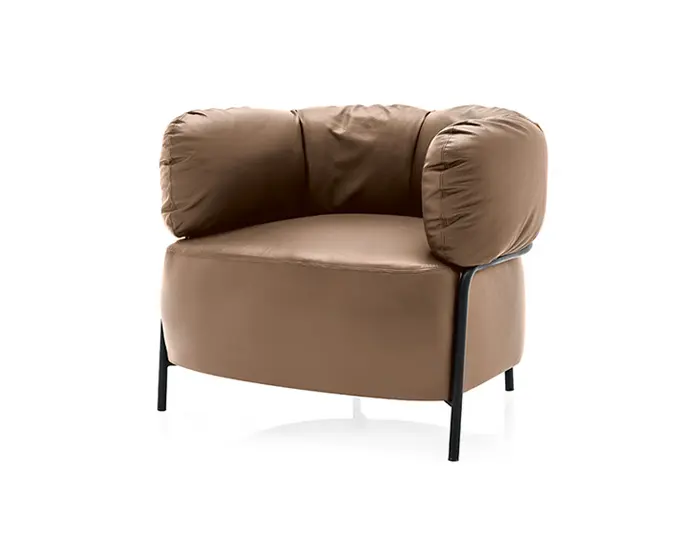 Quadrotta: Upholstered armchair with metal frame | Calligaris New York