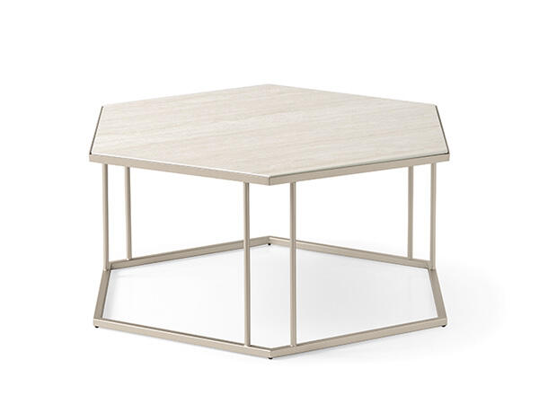 Renee: Hexagonal coffee table with metal base | Calligaris