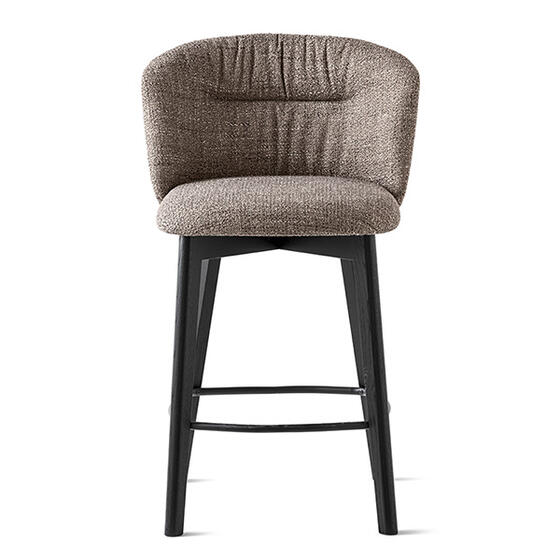 Sweel: Plush upholstered stool with wooden frame | Calligaris New York