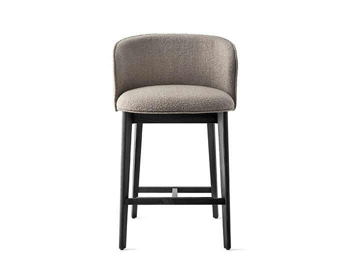 Abrey: Upholstered stool with wooden base | Calligaris New York