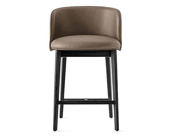 Abrey: Upholstered stool with wooden base | Calligaris New York